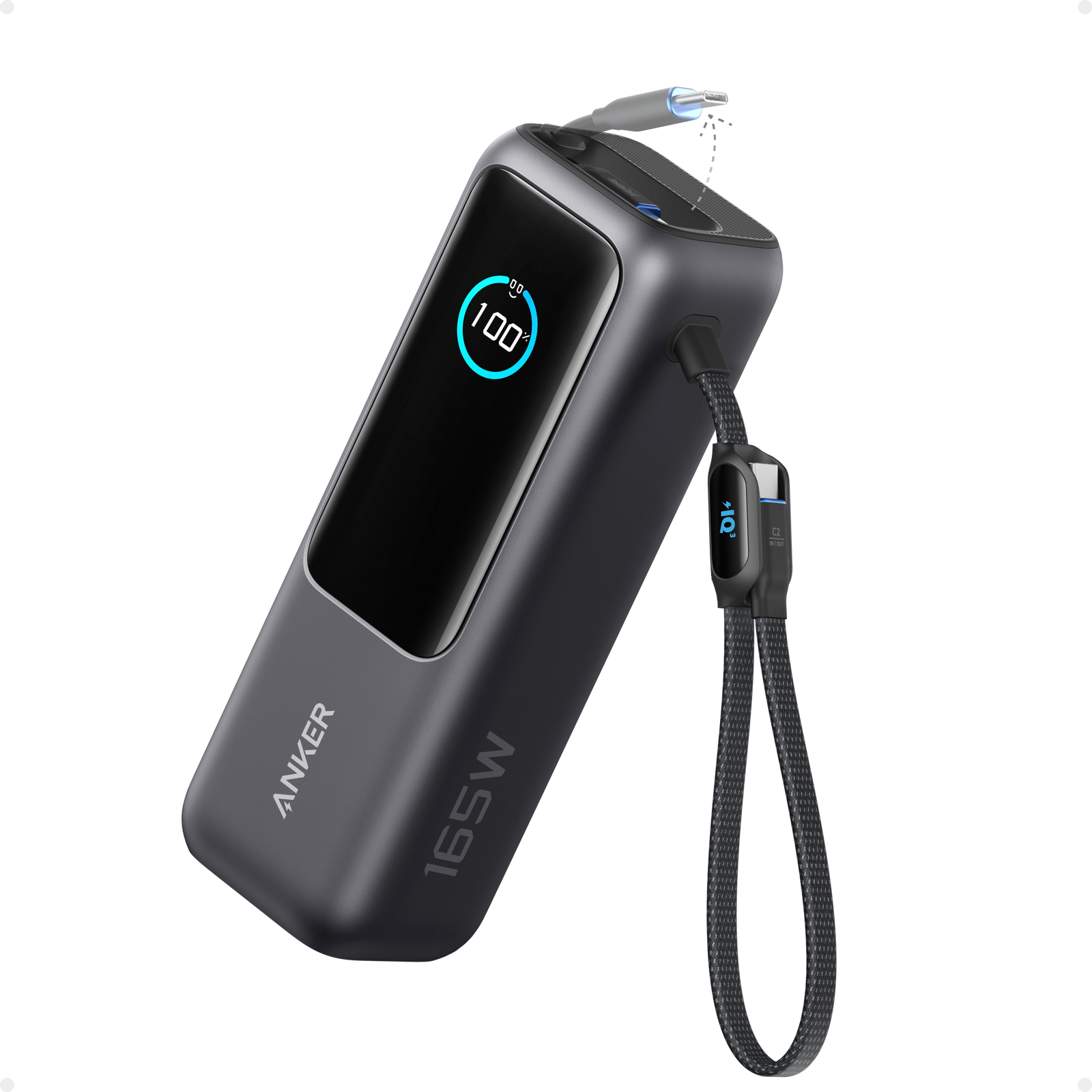 Electle Laptop Power Bank (25K, 165W, Built-In and Retractable Cables)