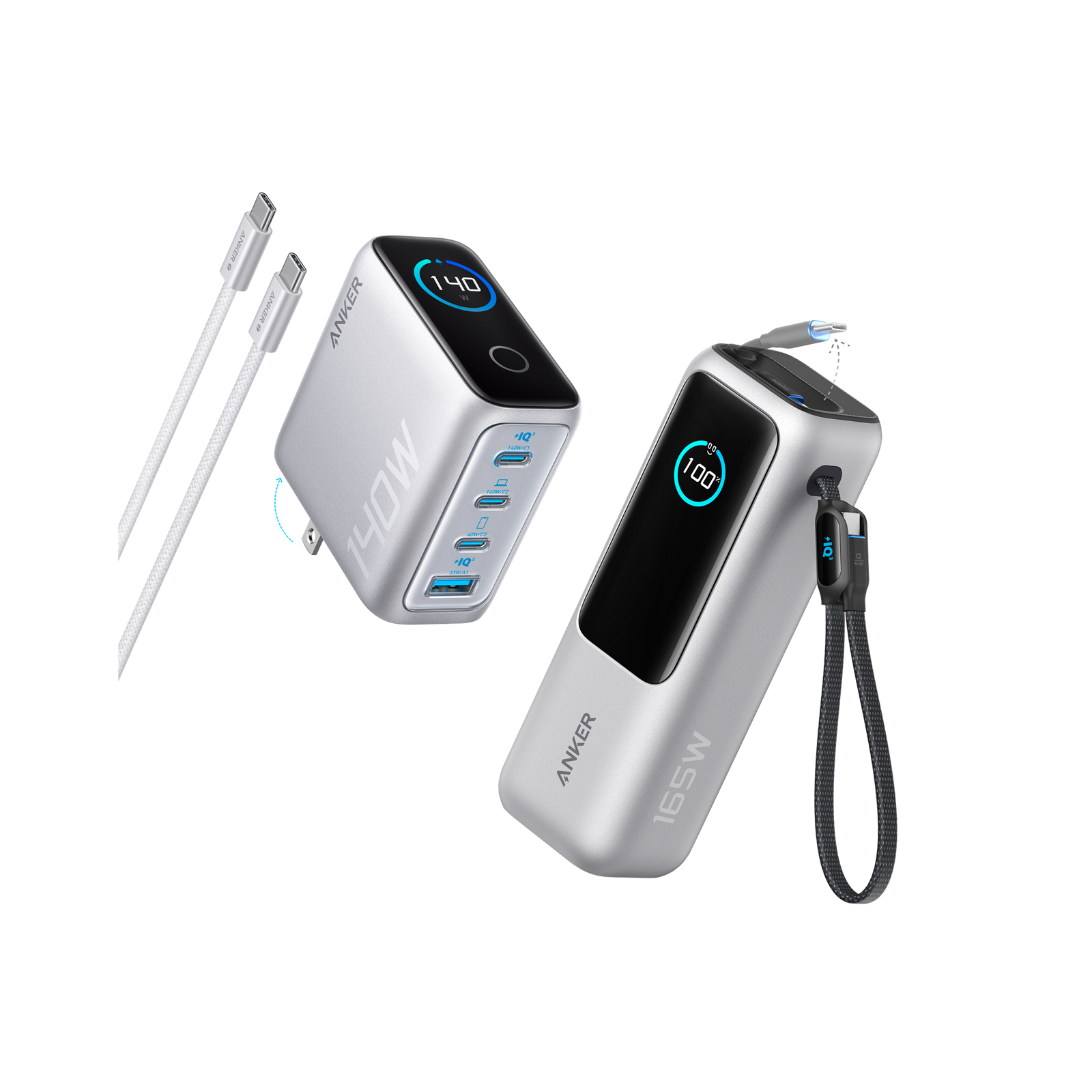 Electle Laptop Power Bank (25K, 165W, Built-In and Retractable Cables)