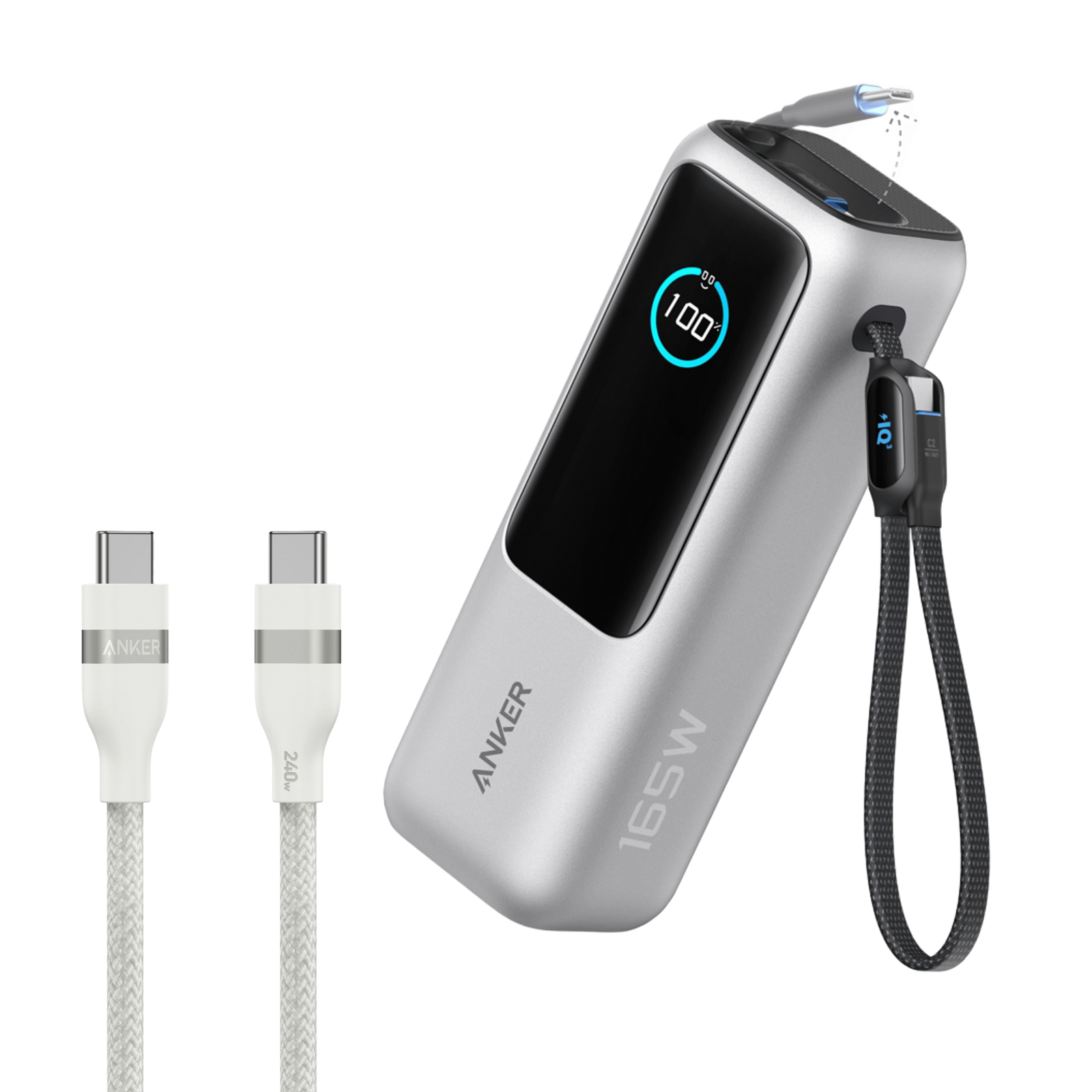 Electle Laptop Power Bank (25K, 165W, Built-In and Retractable Cables)