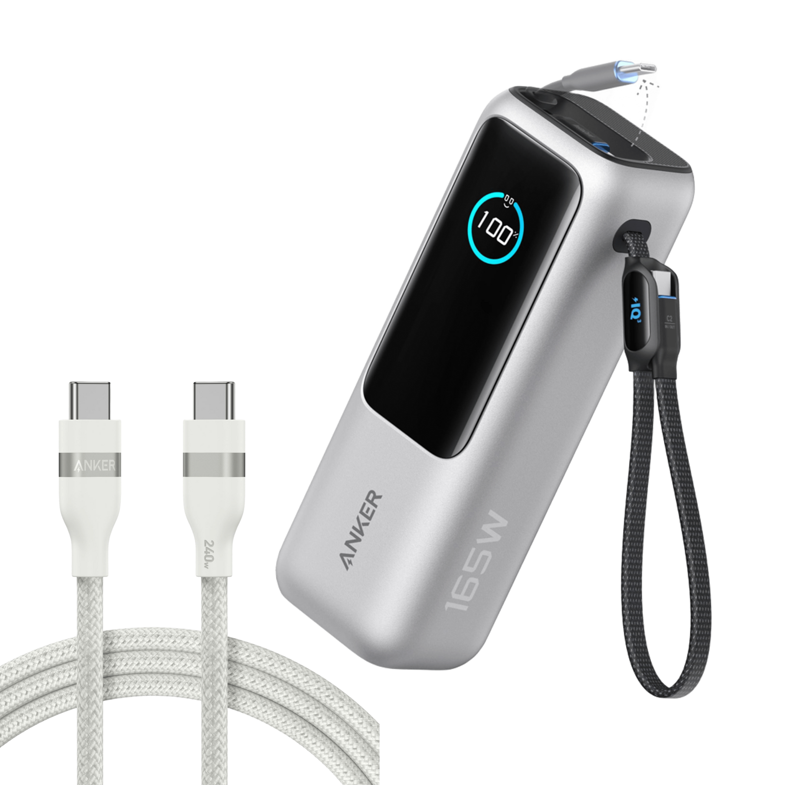 Electle Laptop Power Bank (25K, 165W, Built-In and Retractable Cables)