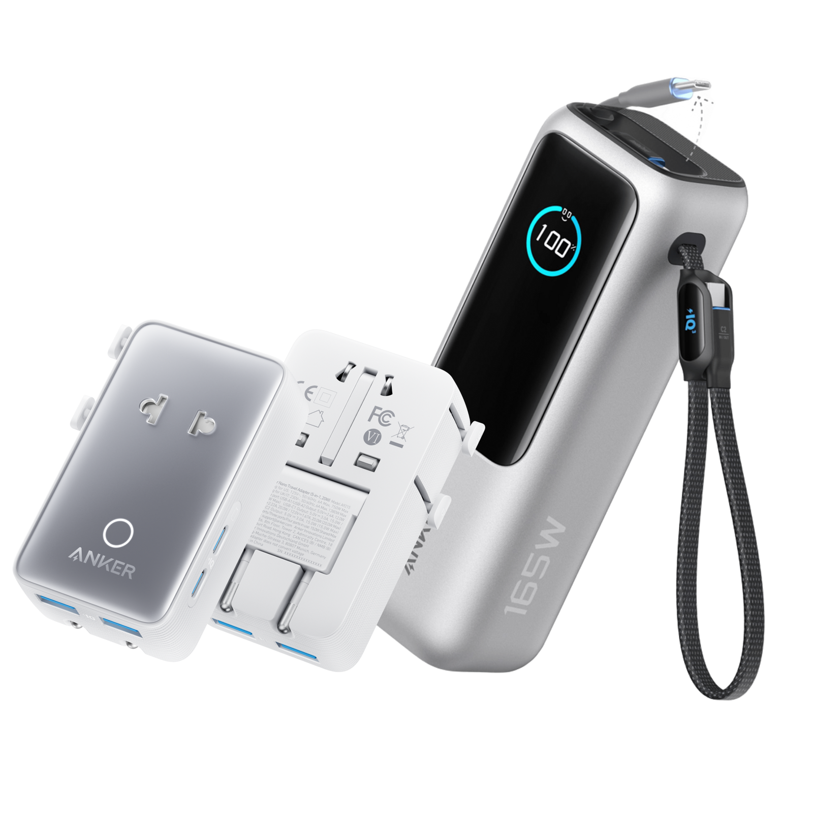 Electle Laptop Power Bank (25K, 165W, Built-In and Retractable Cables)