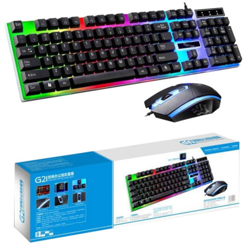 Premium Quality - Rgb Gaming Keyboard Mouse Combo G21-B Rgb Keyboard Rgb Gaming Mouse - Elevate Your Gaming Setup With High-Quality Gear